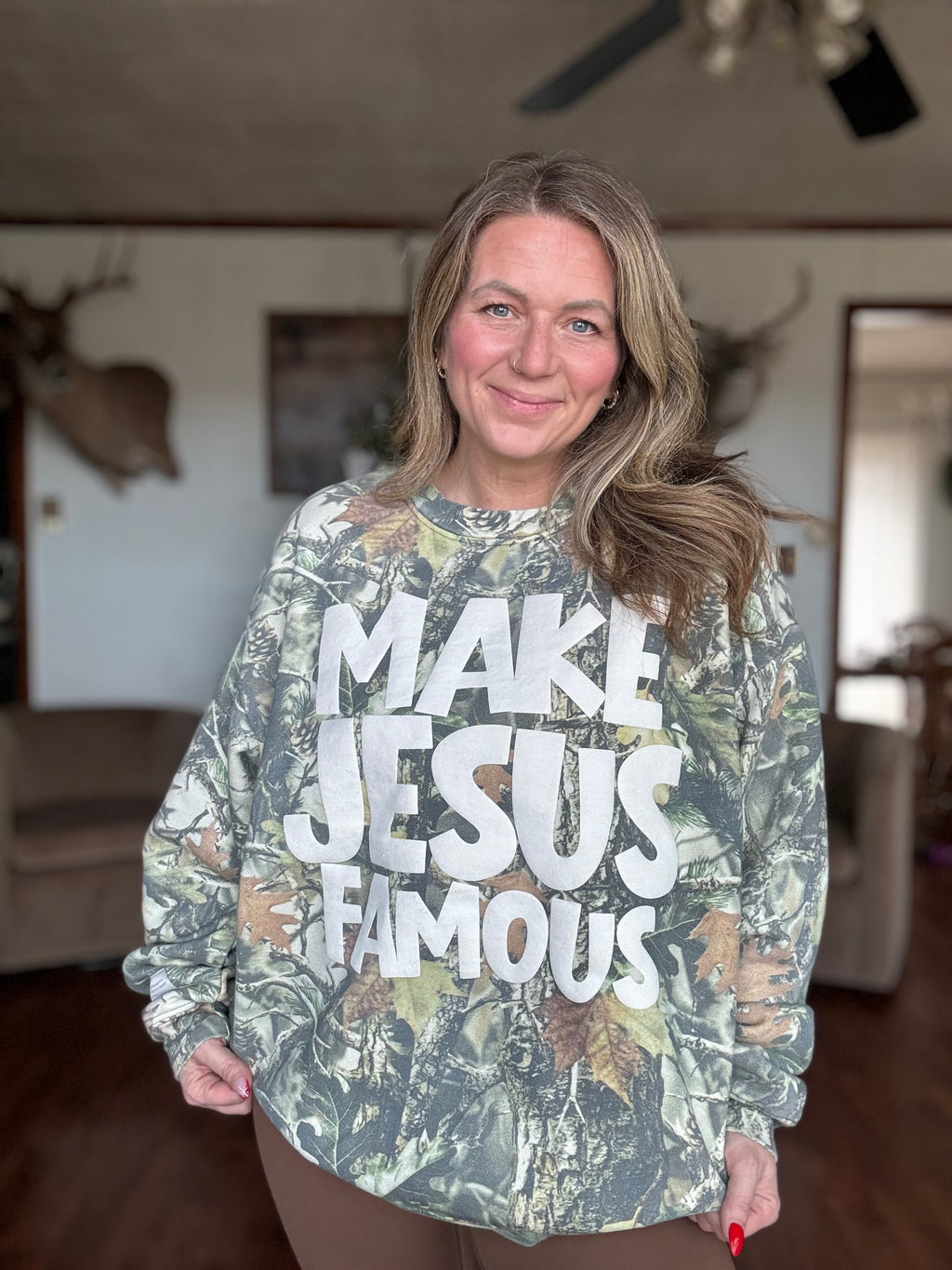 Vintage Camo Make Jesus Famous sweatshirt