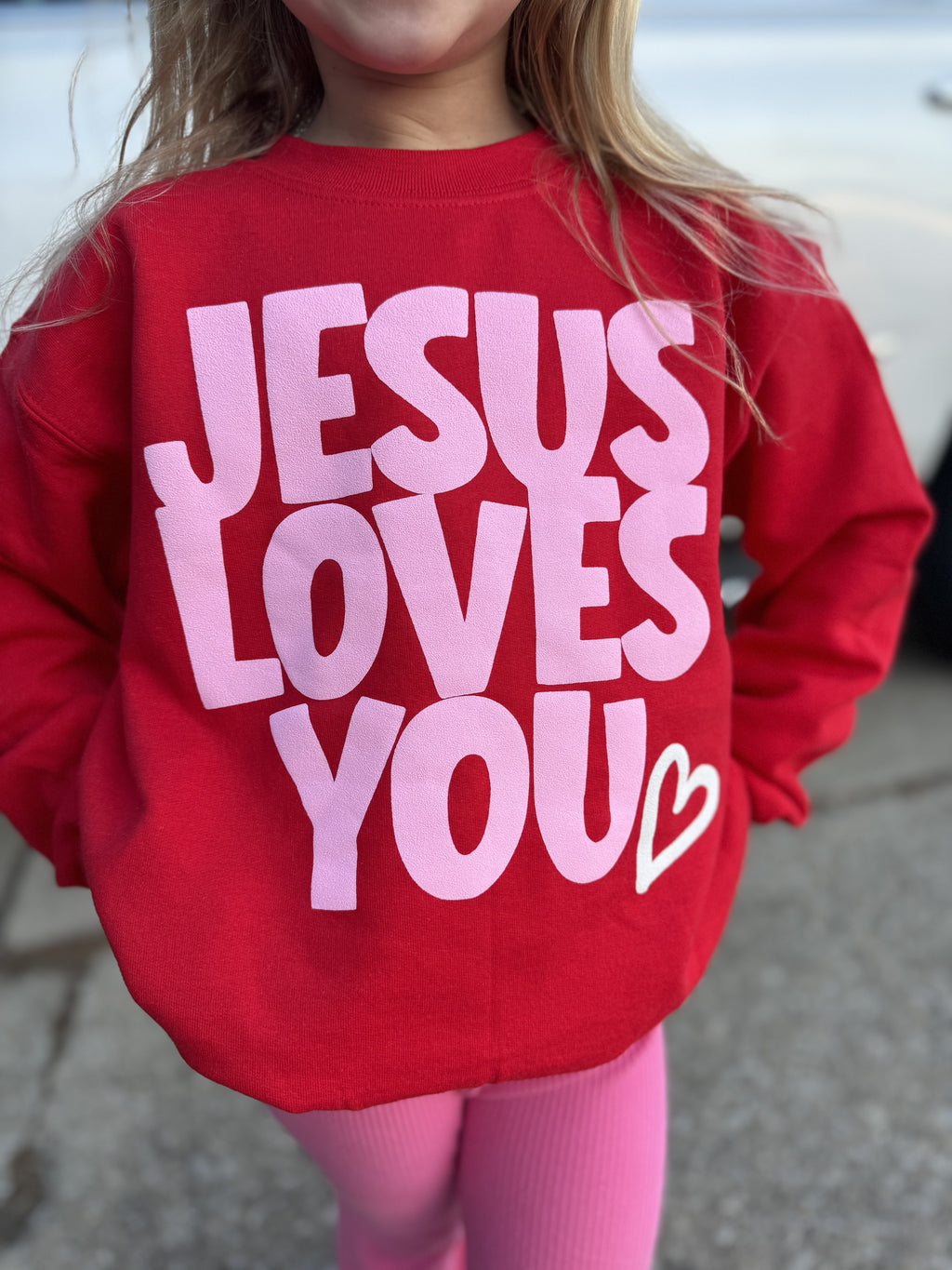 Jesus loves you - kids crewneck sweatshirt