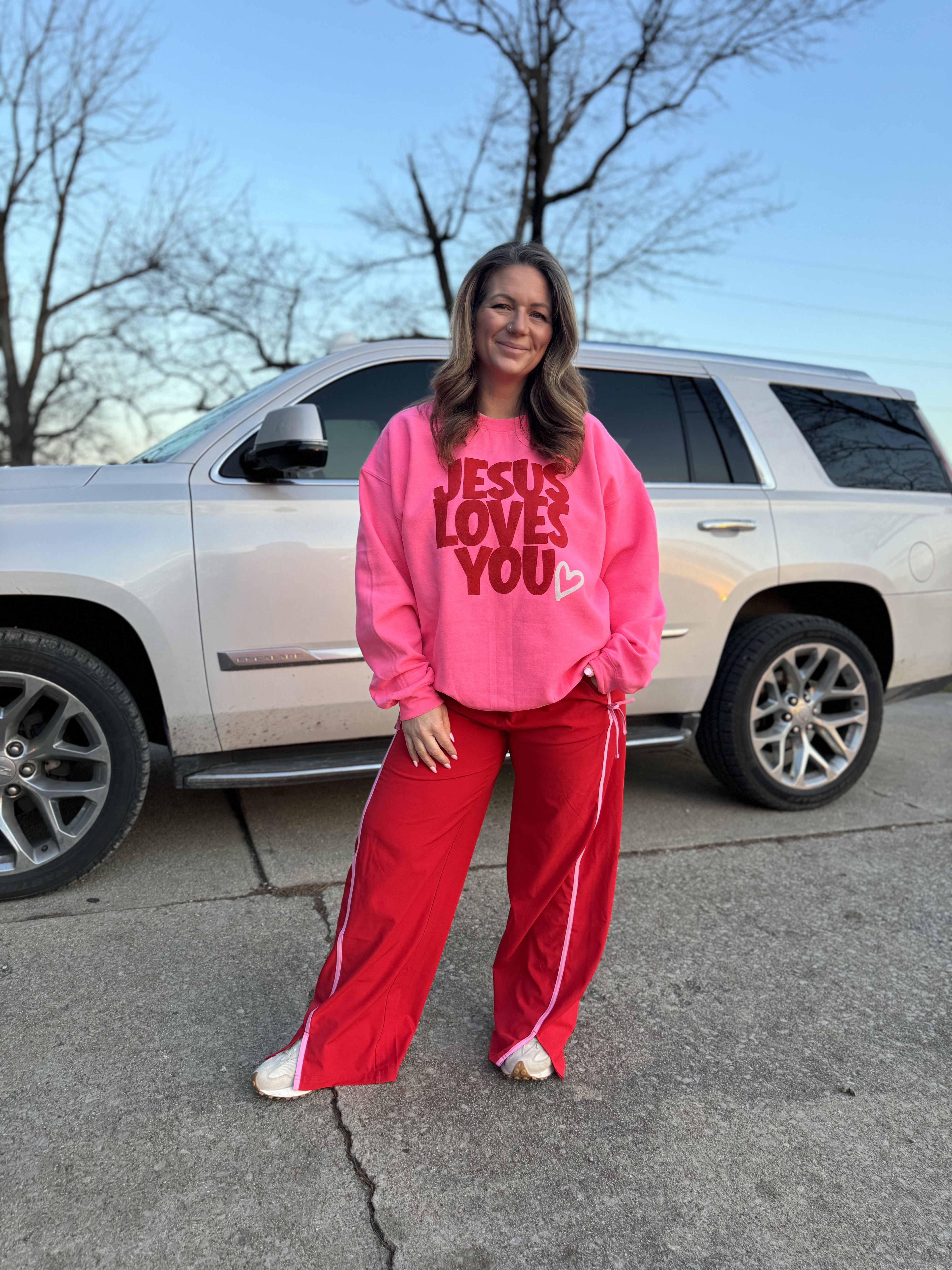 Jesus Loves You - adult crewneck sweatshirt