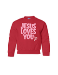 Jesus loves you - kids crewneck sweatshirt